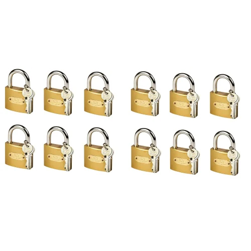 Meibo 25Mm Square Circle Lock With 3 Keys - Finish: Powder Coated