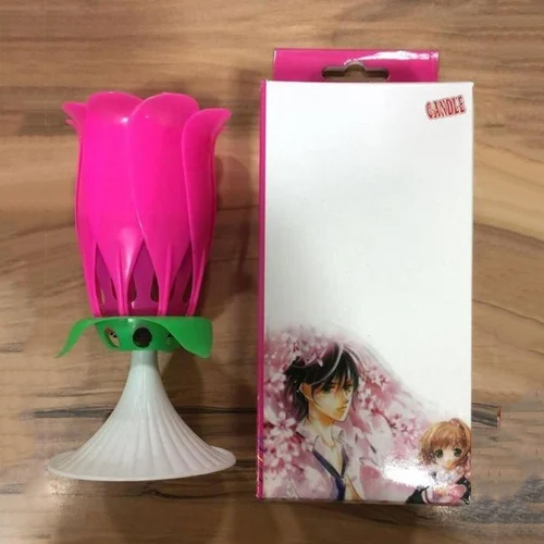 Plastic Musical Birthday Rose Candle