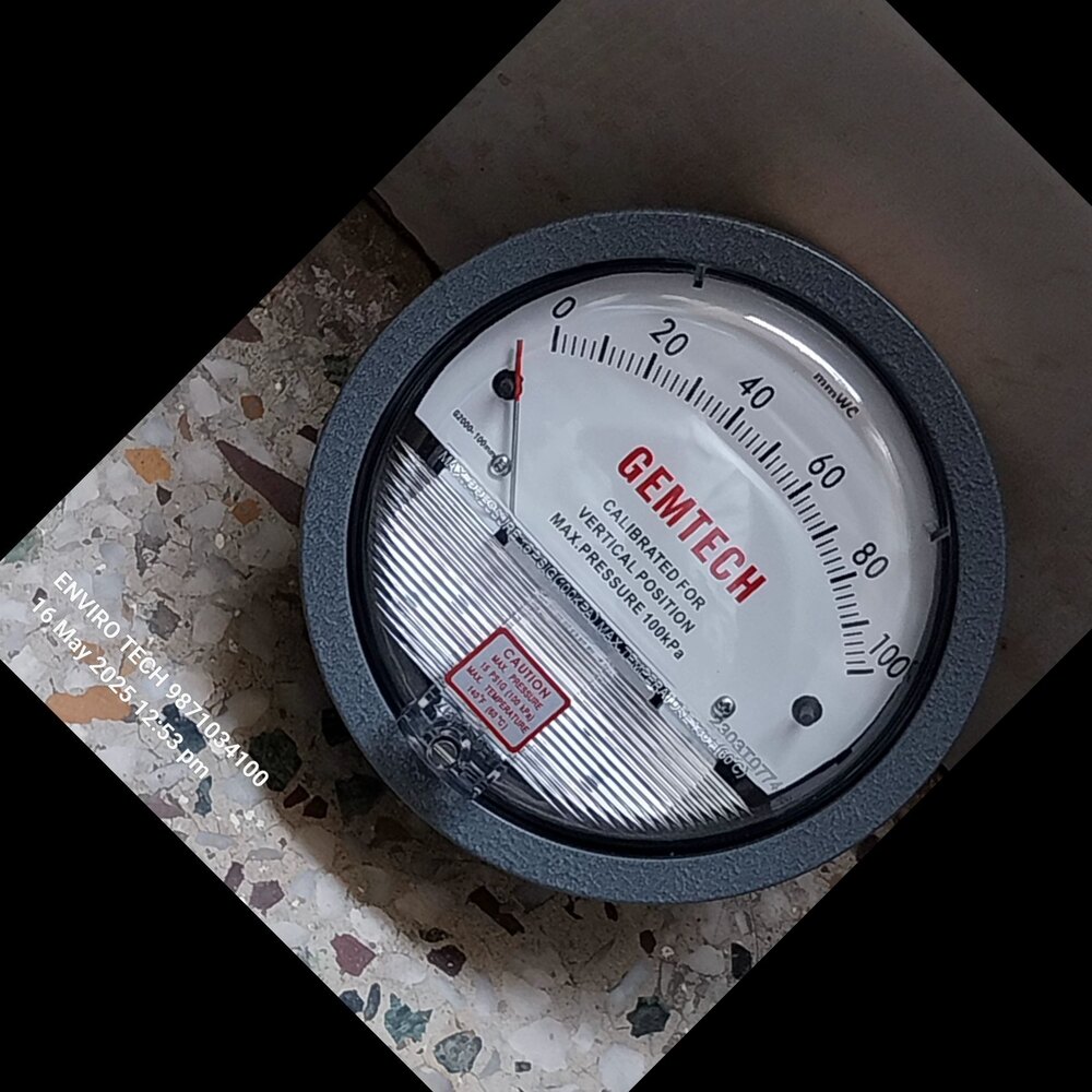 GEMTECH Differential Pressure Gauge 100 MM Dial