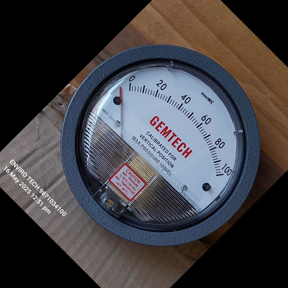 GEMTECH Differential Pressure Gauge 100 MM Dial