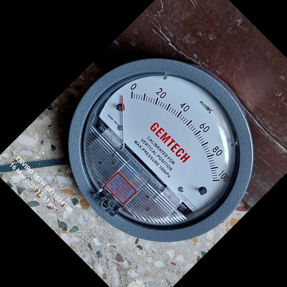 GEMTECH Differential Pressure Gauge 100 MM Dial