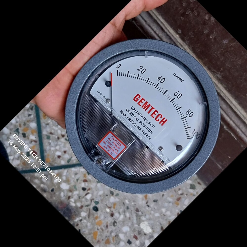GEMTECH Differential Pressure Gauge 100 MM Dial