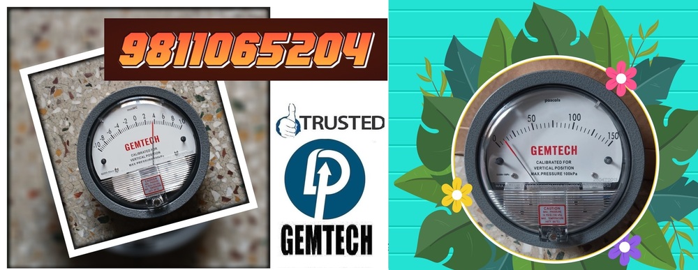 Gemtech Differential Pressure Gauges Wholesale Dealers By Noida - Accuracy: +-2% Of Full Span At 70 (21 (+-3% On -0
