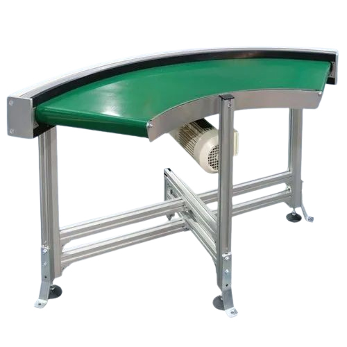 90 Degree Belt Conveyor - Mild Steel, 250 Volt Electric, Heat Resistant | Polished Surface Finish, 1-Year Warranty, Industrial Material Handling
