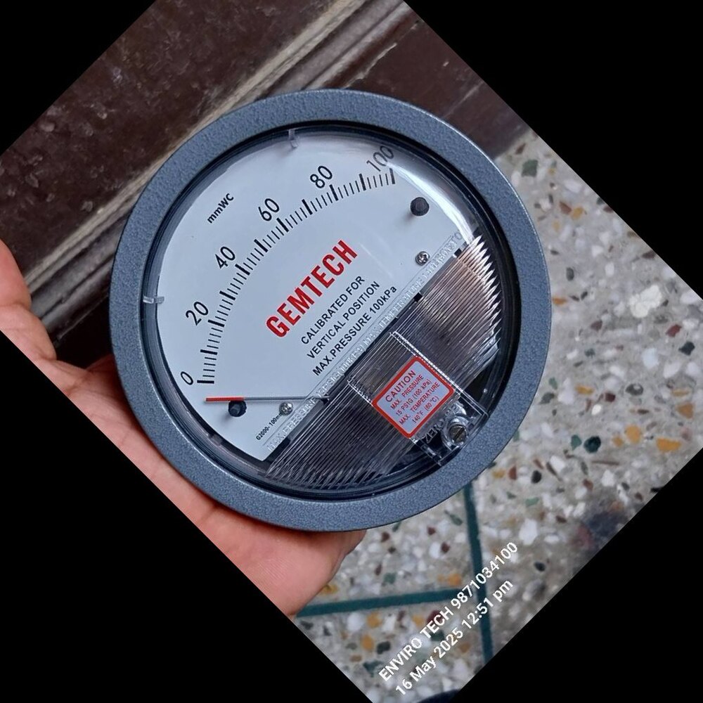 Dial 100 MM / 4 Inch GEMTECH Differential Pressure Gauge