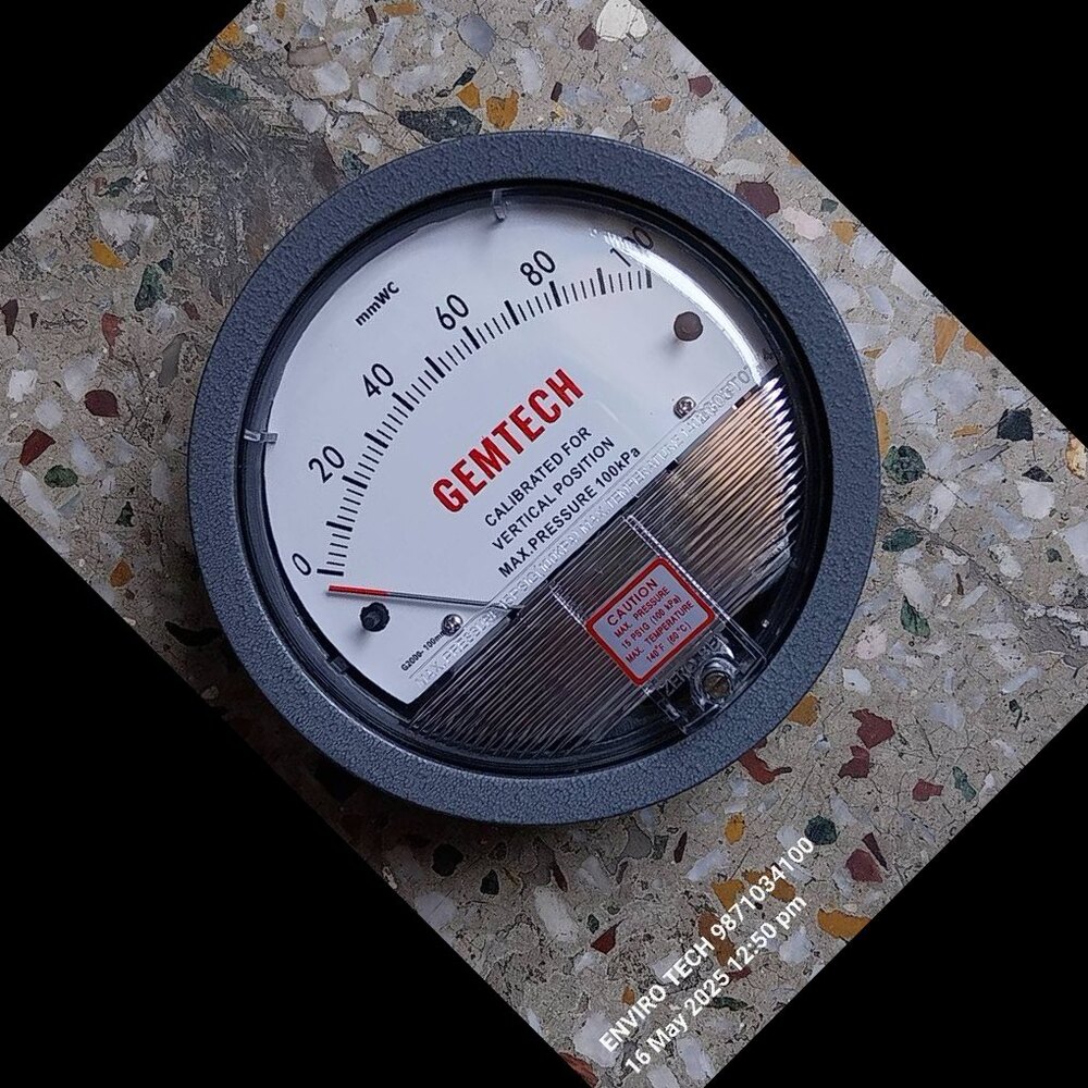 Dial 100 MM / 4 Inch GEMTECH Differential Pressure Gauge