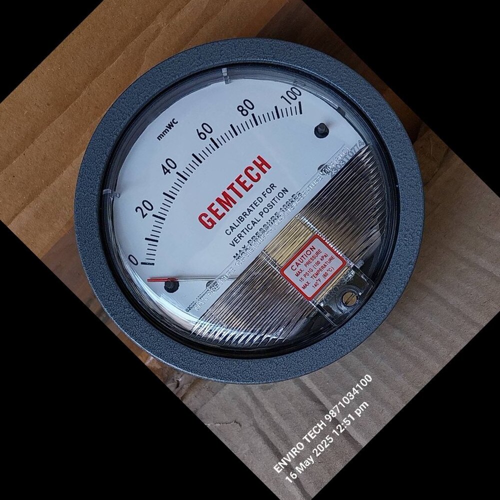 Dial 4 Inch / 100 MM GEMTECH Differential Pressure Gauge