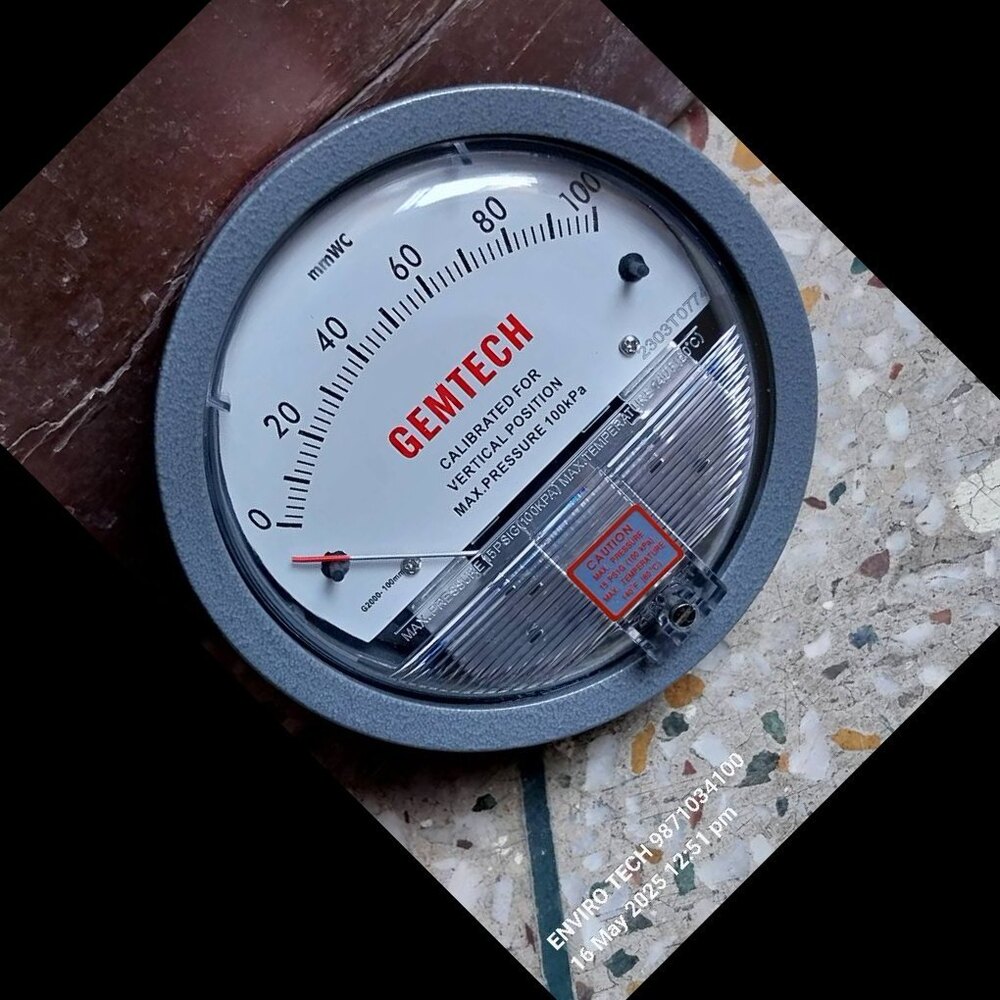 Dial 4 Inch / 100 MM GEMTECH Differential Pressure Gauge