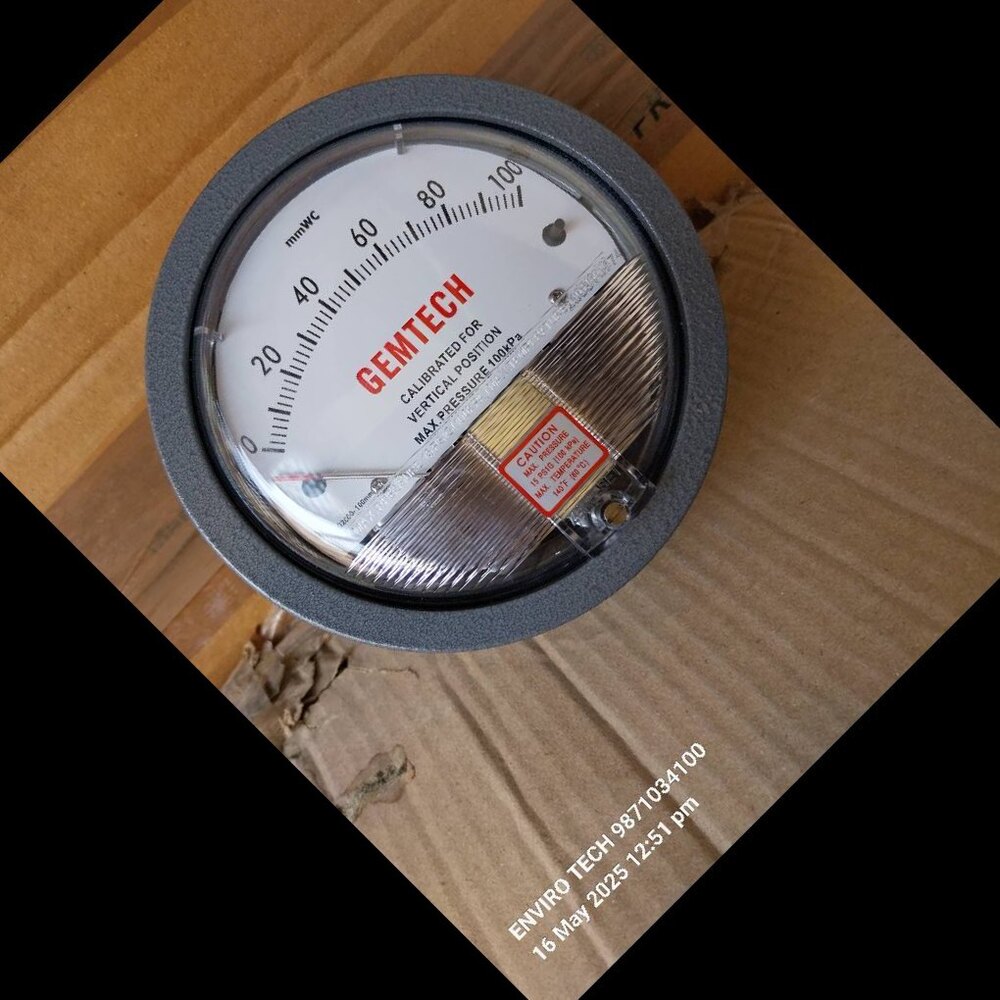 Dial 4 Inch / 100 MM GEMTECH Differential Pressure Gauge