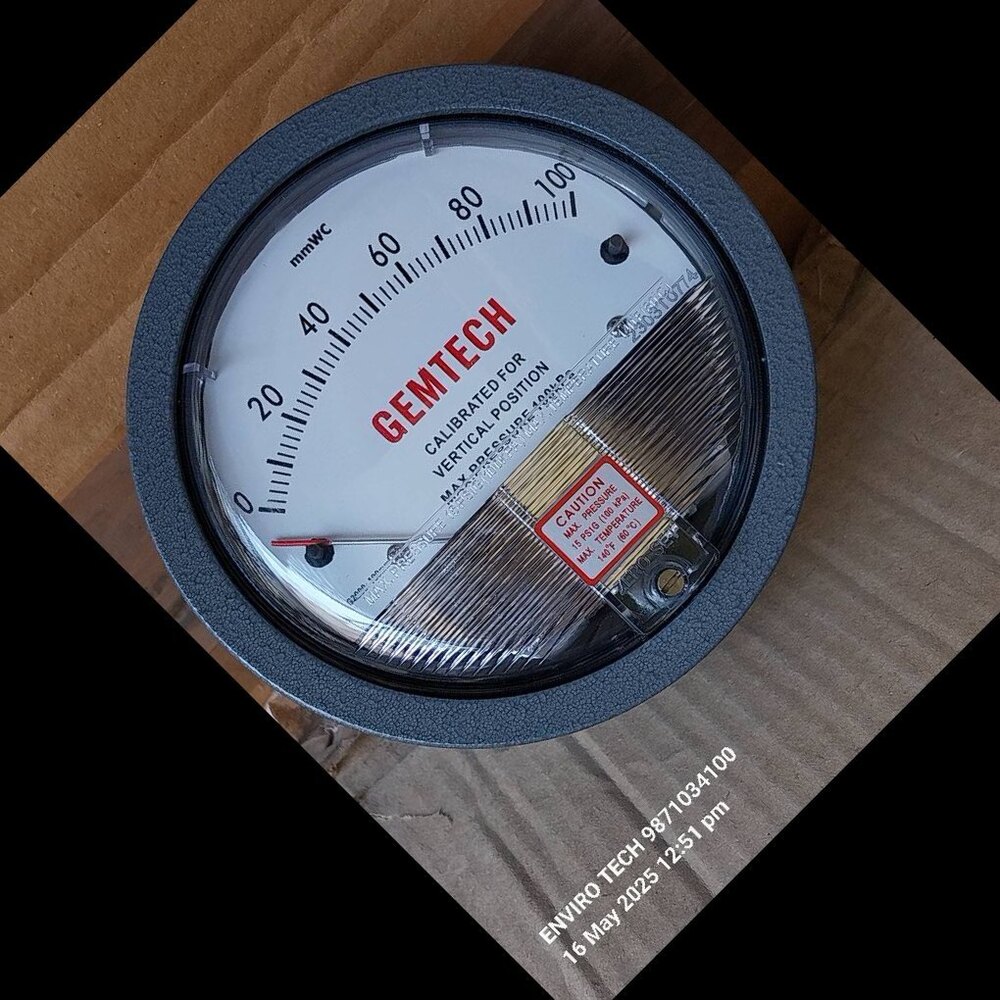 Dial 100 MM GEMTECH Differential Pressure Gauge