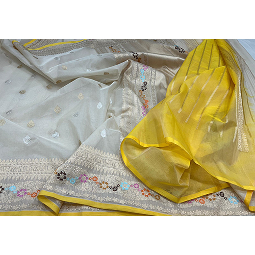 Beautiful Banarasi pure kora silk saree Sona roopa zari handloom kadwa weaving meenadar boder