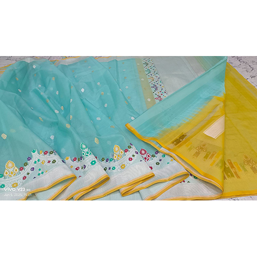 Beautiful Banarasi pure katan silk saree fancy handloom kadwa weaving