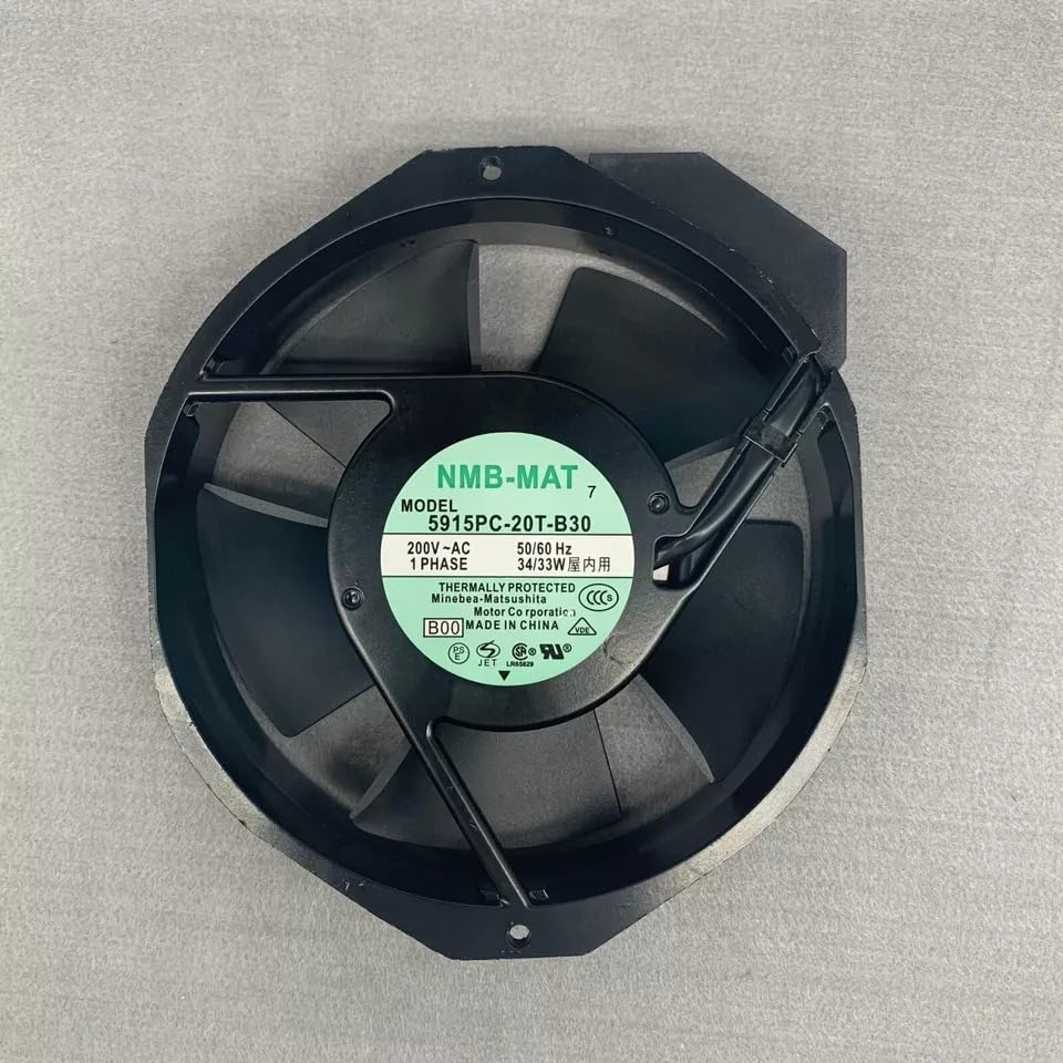 NMB-MAT 5915PC-20T-B30 Axial Fan 200V~AC 50/60Hz 34/33W DC Brushless Air Cooling Fan 2700 RPM 172 * 172 * 38mm 2-Wire
