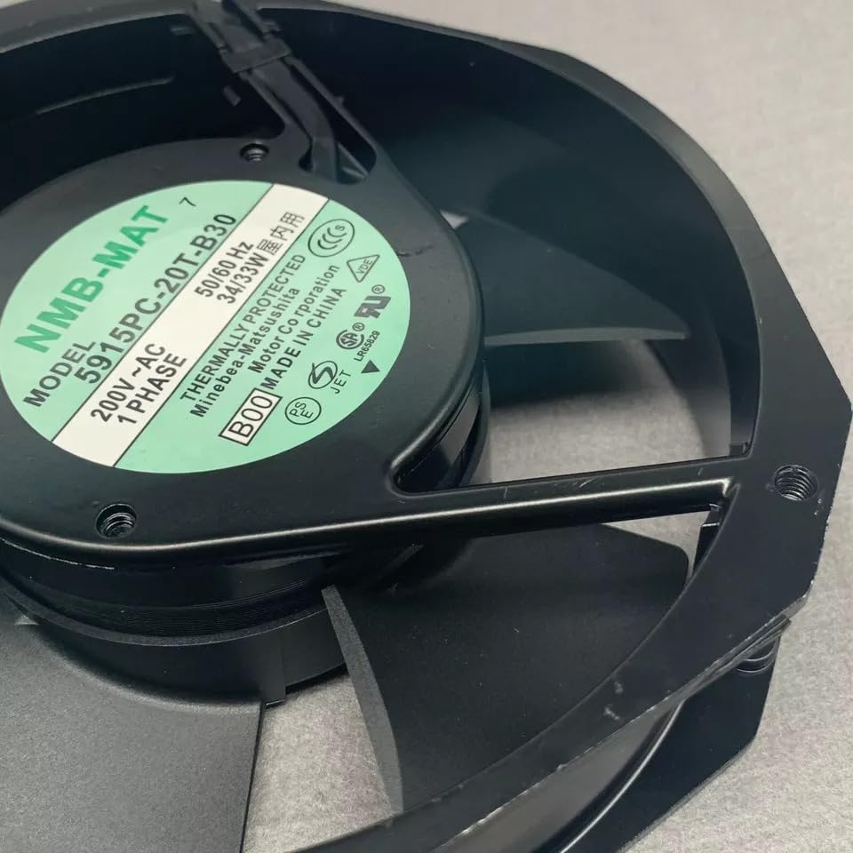 NMB-MAT 5915PC-20T-B30 Axial Fan 200V~AC 50/60Hz 34/33W DC Brushless Air Cooling Fan 2700 RPM 172 * 172 * 38mm 2-Wire