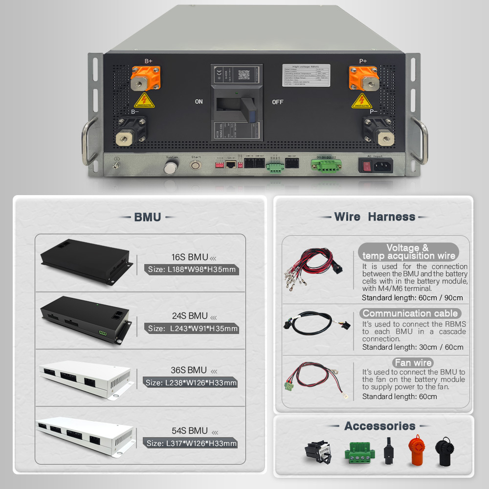 864V 400A 500A master and slave BMS for ESS UPS