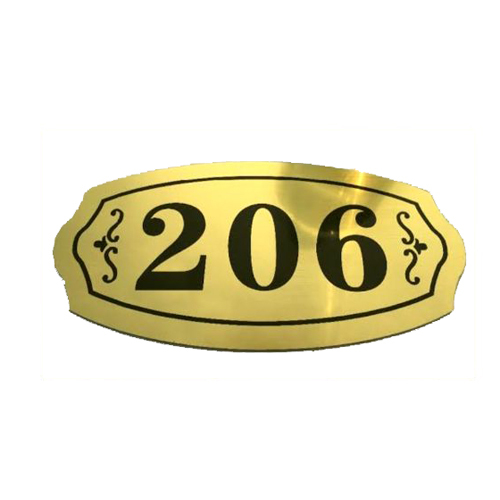 3.5 X 2Inch Brass Etching Room No - Color: As Per Availability