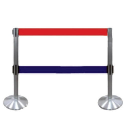 Barricade Stand With Strip In Steel - Color: As Per Availability