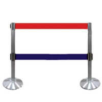 Barricade Stand With Strip In Steel - Color: As Per Availability