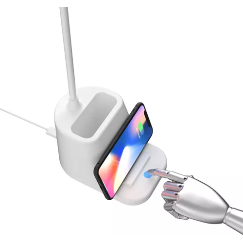 Wireless Phone Charger Desk Lamp - Color: White