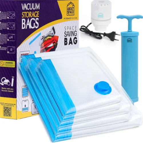 Vacuum Storage Bag With Pump - Color: Transparent