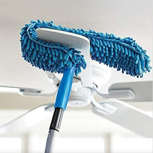 Microfiber Fan Duster With Expandable Rod - Color: Blue