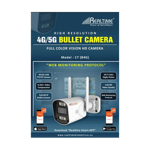 Realtime C7 B4G 4MP Bullet 4G Sim Camera