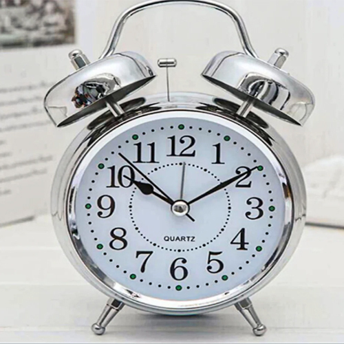 Vintage Look Alarm Clock - Color: Silver