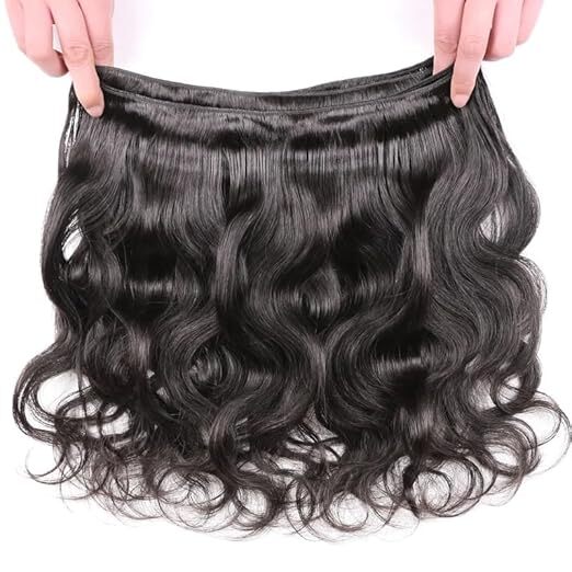 100% Unprocessed Virgin Body Wave Human Hair Bundles Extensions Natural Black 100gm Size - 22