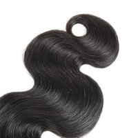 100% Unprocessed Virgin Body Wave Human Hair Bundles Extensions Natural Black 100gm Size - 22