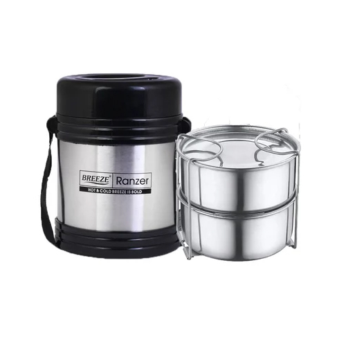 2 Container Stainless Steel Lunch Box - Capacity: 200 Milliliter (Ml)