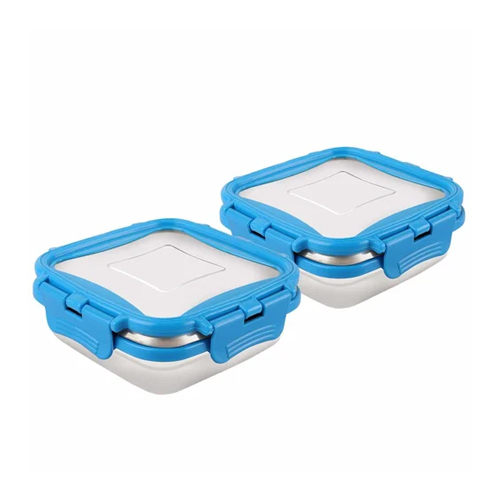 330Ml Ss Square Lunch Box - Color: Silver