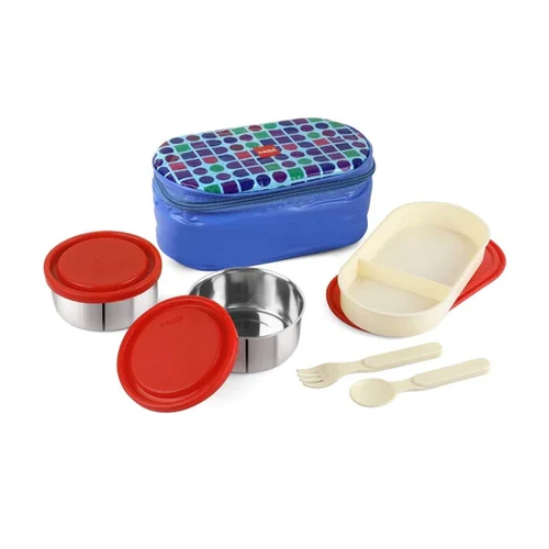 Stainless Steel And Plastic Big Bite Lunch Box - Material: Metal