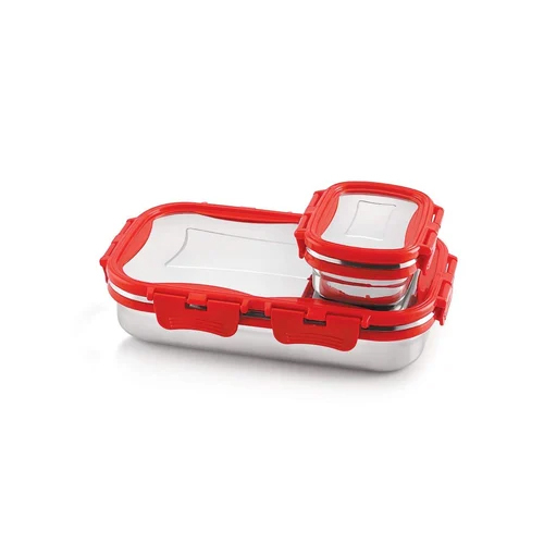 Click It Medium Lunch Box - Color: Silver