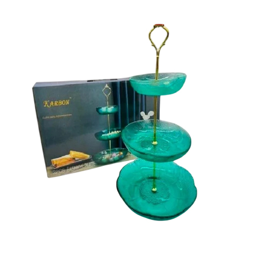 3 Tier Glass Cake Stand - Capacity: 200 Milliliter (Ml)