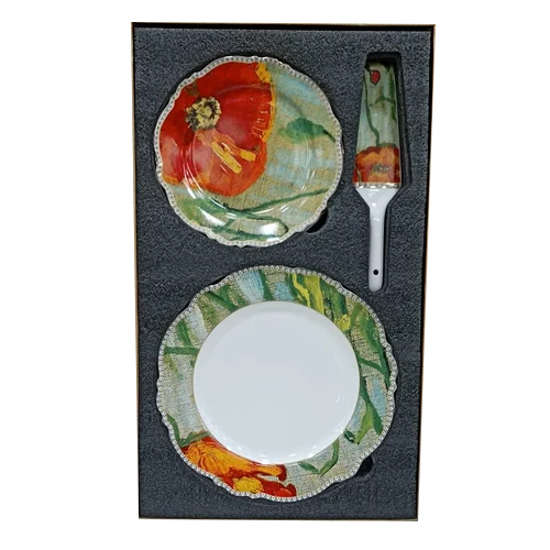 सेरामिक केक प्लेटर्स का सेट 8 पीस