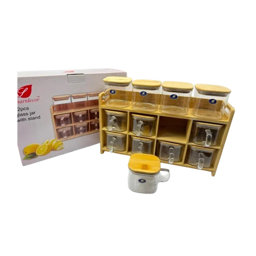 12 Pcs 3 Tier Glass Jar With Stand - Storage: Room Temperature