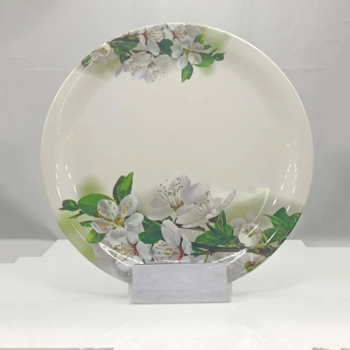 Round Royal Dinner Fortune Melamine Dinner Set 40 Pcs - Color: White