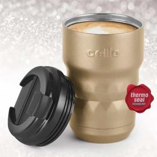 350Ml Cello Latte Tea Coffee Mug - Color: Golden