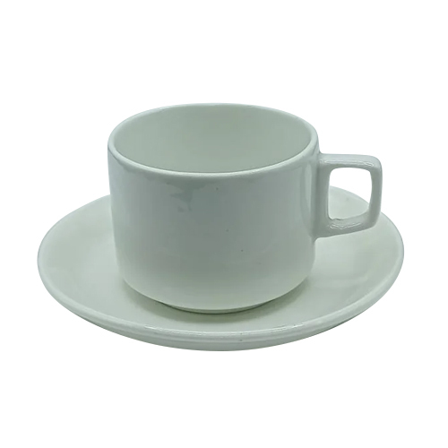 200Ml Bone Tea Cup And Saucer - Color: White
