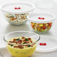 Mixing Bowl Set Of 3 With Lid - Capacity: 500 Milliliter (ml)