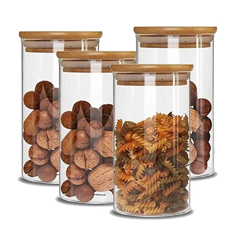 Storage Jars Borosilicate Glass Canisters - Capacity: 1000 Milliliter (Ml)