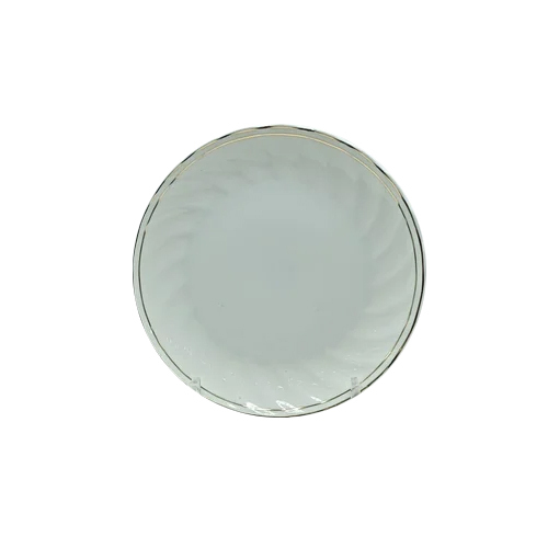 Bone Gold Line Quarter Plate - Color: White