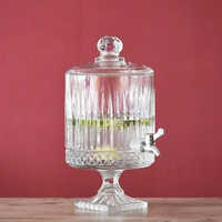 3.2l Glass Water Dispenser With Bamboo Rack - Capacity: 3.2 Ltr