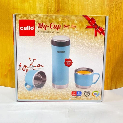 500 Ml Cello My Cup And Cheer Up Vacuum Flask Set - Design: Modern