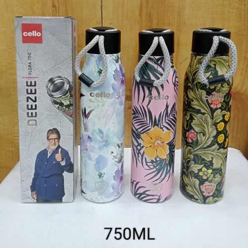 750ml Cello Deezee Flora Hot And Cold Water Bottle