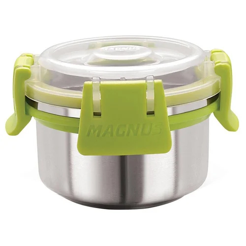 Stainless Steel Air Tight Container - Color: Green And Silver
