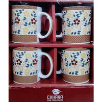Chhaya Ceramic Milk Mug 4 Pc Set - Color: White