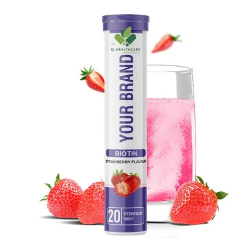 Biotin Strawberry Effervescent Tablet