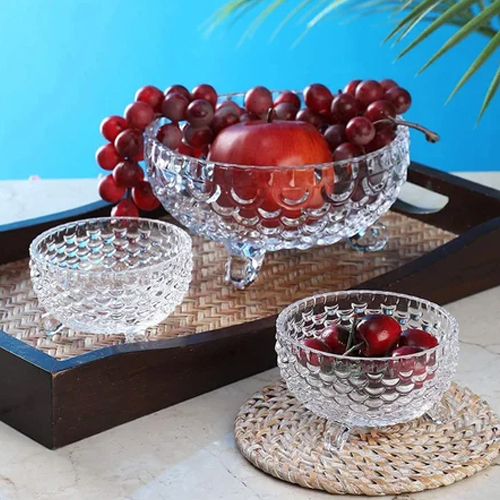 Yjp-7042 Crystal Glass Fruit Bowl - Capacity: 300 Milliliter (Ml)