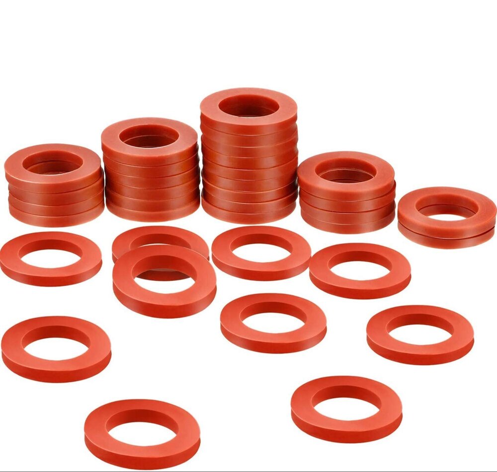 23mm Silicone Rubber Washer - Color: Orange